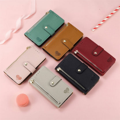 For Samsung Galaxy S25+ 5G Love Zipper Lanyard Leather Phone Case(Green) by buy2fix