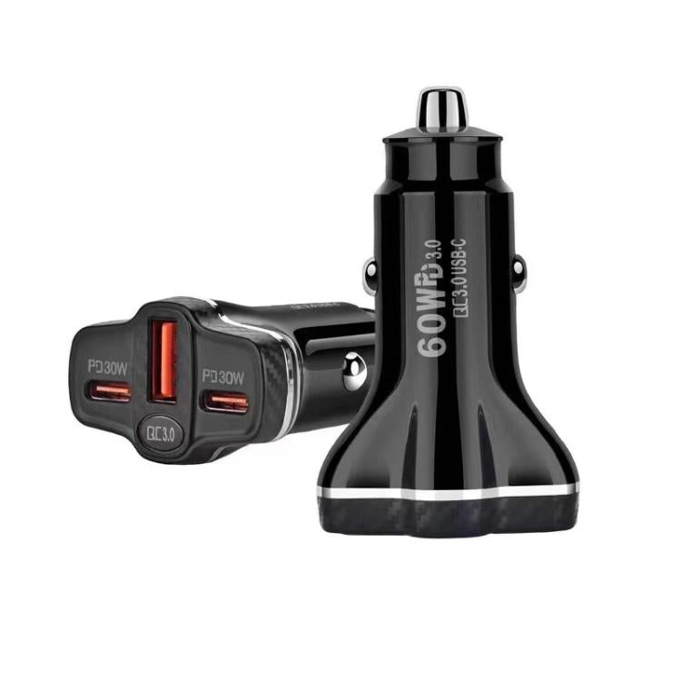 78W PD30W x 2 + QC3.0 USB Multi Port Car Charger(Black) - Car Charger by buy2fix | Online Shopping UK | buy2fix