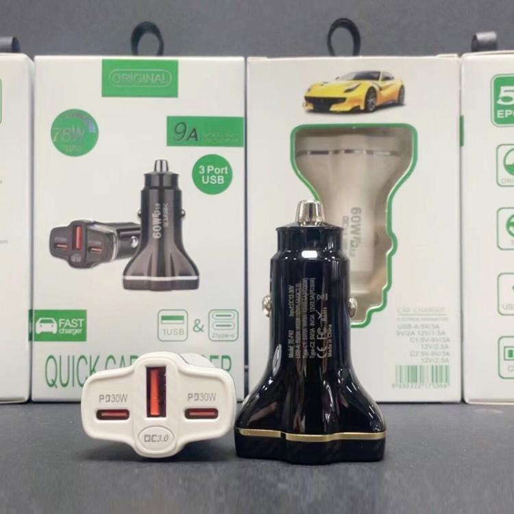 78W PD30W x 2 + QC3.0 USB Multi Port Car Charger(Black) - Car Charger by buy2fix | Online Shopping UK | buy2fix