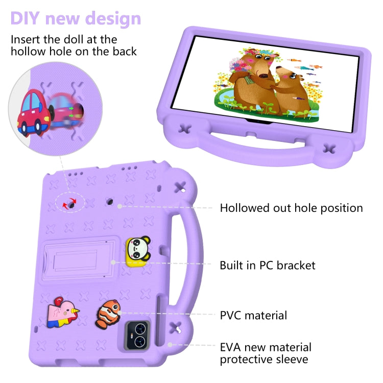 For Teclast M50 HD 10.1 / M50 Pro 10.1 2023 Handle Kickstand Children EVA Shockproof Tablet Case(Light Purple) - Teclast by buy2fix | Online Shopping UK | buy2fix