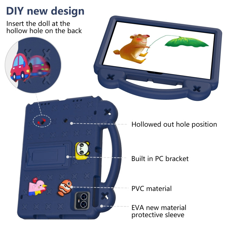 For Teclast M50 HD 10.1 / M50 Pro 10.1 2023 Handle Kickstand Children EVA Shockproof Tablet Case(Navy Blue) - Teclast by buy2fix | Online Shopping UK | buy2fix