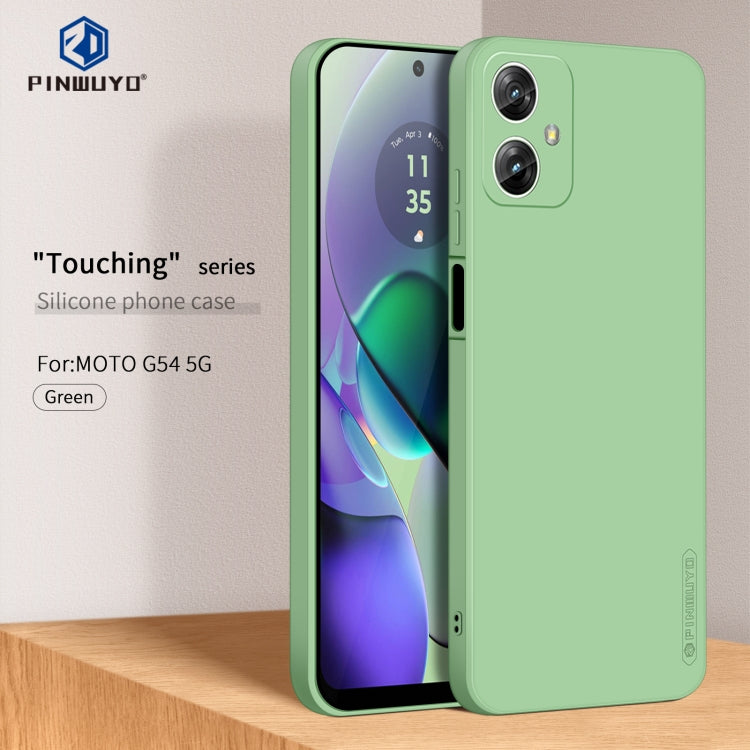 For Motorola Moto G54 5G PINWUYO Sense Series Liquid Silicone TPU Phone Case(Green) - Motorola Cases by PINWUYO | Online Shopping UK | buy2fix