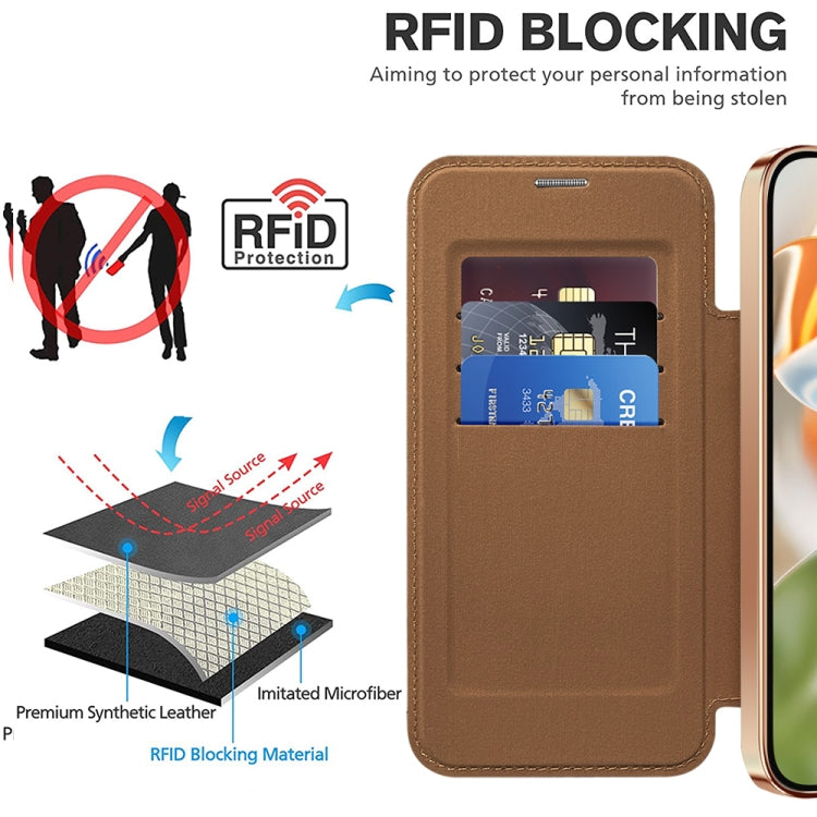 For Google Pixel 9 Shield MagSafe RFID Anti-theft Leather Phone Case(Brown) by buy2fix