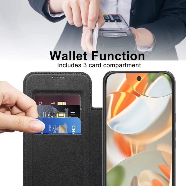 For Google Pixel 10 Pro XL Shield MagSafe RFID Anti-theft Leather Phone Case(Black) - Google Cases by buy2fix | Online Shopping UK | buy2fix