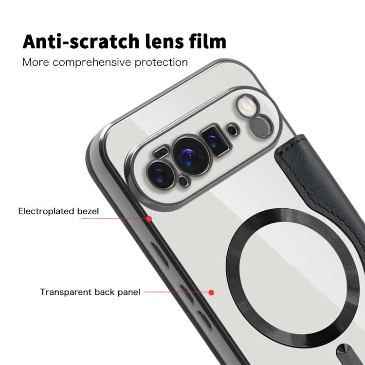 For Google Pixel 10 Pro XL Shield MagSafe RFID Anti-theft Leather Phone Case(Black) - Google Cases by buy2fix | Online Shopping UK | buy2fix