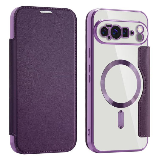 For Google Pixel 10 Pro XL Shield MagSafe RFID Anti-theft Leather Phone Case(Purple) - Google Cases by buy2fix | Online Shopping UK | buy2fix