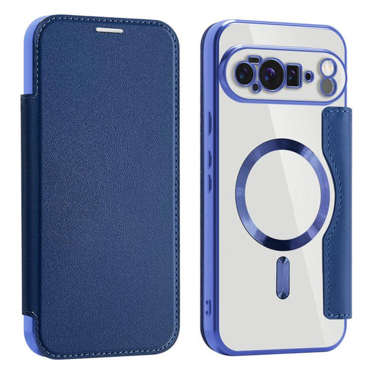 For Google Pixel 10 Pro XL Shield MagSafe RFID Anti-theft Leather Phone Case(Dark Blue)