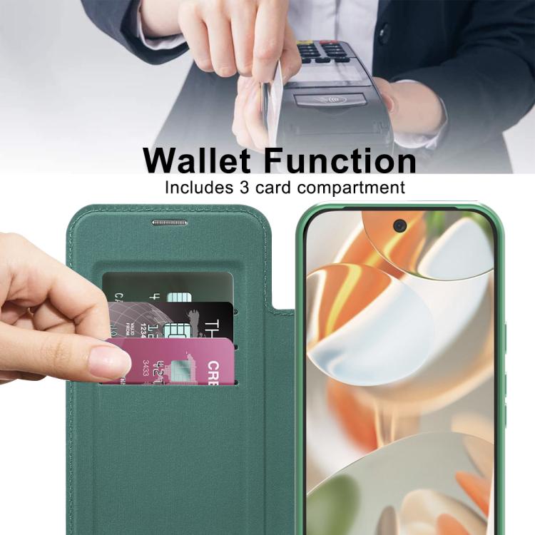 For Google Pixel 10 Pro XL Shield MagSafe RFID Anti-theft Leather Phone Case(Green) - Google Cases by buy2fix | Online Shopping UK | buy2fix