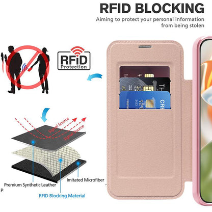 For Google Pixel 10 Pro XL Shield MagSafe RFID Anti-theft Leather Phone Case(Pink) - Google Cases by buy2fix | Online Shopping UK | buy2fix