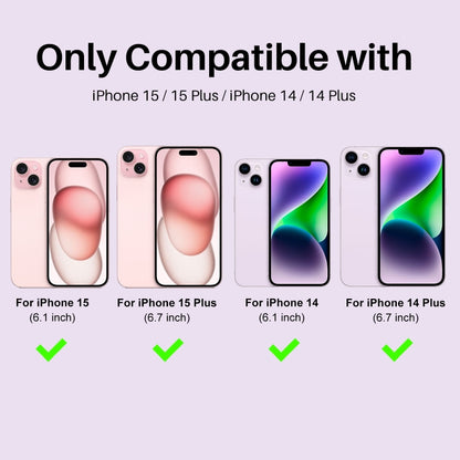 For iPhone 15 / 15 Plus / 14 / 14 Plus NORTHJO 3 Set 6Pcs Camera Lens Protector Diamond Metal Ring Film(Pink) - iPhone 15 Tempered Glass by NORTHJO | Online Shopping UK | buy2fix