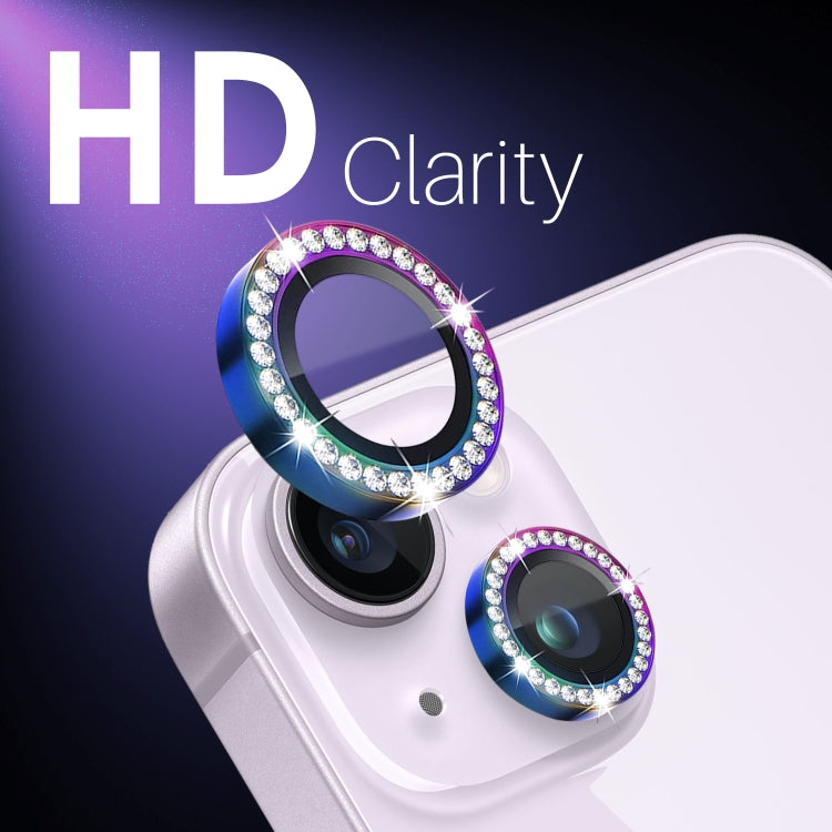 For iPhone 15 / 15 Plus / 14 / 14 Plus NORTHJO 3 Set 6Pcs Camera Lens Protector Diamond Metal Ring Film(Colorful) - iPhone 15 Tempered Glass by NORTHJO | Online Shopping UK | buy2fix