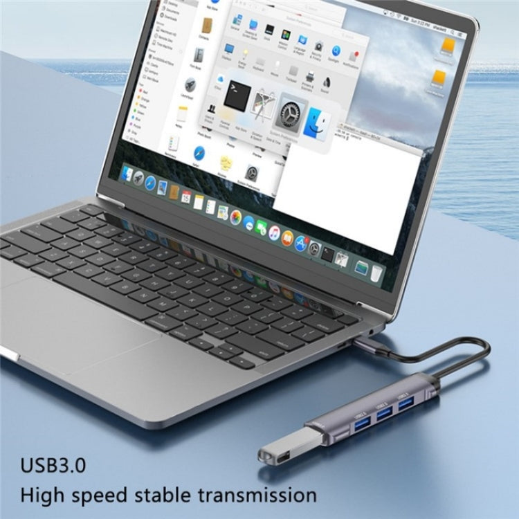 T-503 Portable 4-in-1 Type-C Docking Station USB-C to USB2.0 x 3 + USB3.0 HUB Adapter - USB HUB by buy2fix | Online Shopping UK | buy2fix