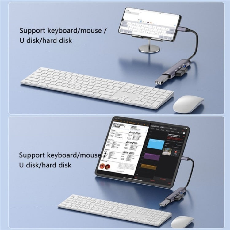 T-503 Portable 4-in-1 Type-C Docking Station USB-C to USB2.0 x 3 + USB3.0 HUB Adapter - USB HUB by buy2fix | Online Shopping UK | buy2fix