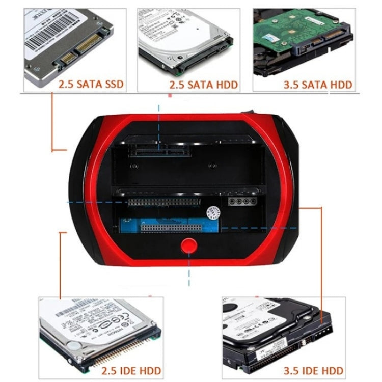 575D USB Hard Disk Holder Laptop Mobile Hard Disk Box 2.5 / 3.5inch SATA IDE HDD Base, Plug:UK Plug - HDD Enclosure by buy2fix | Online Shopping UK | buy2fix