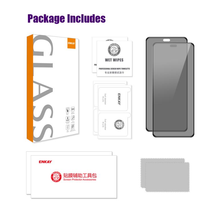 For Honor 400 Lite Global 2pcs ENKAY Hat-Prince 28 Degree Anti-peeping Privacy Silk Print Tempered Glass Film - Honor Tempered Glass by ENKAY | Online Shopping UK | buy2fix