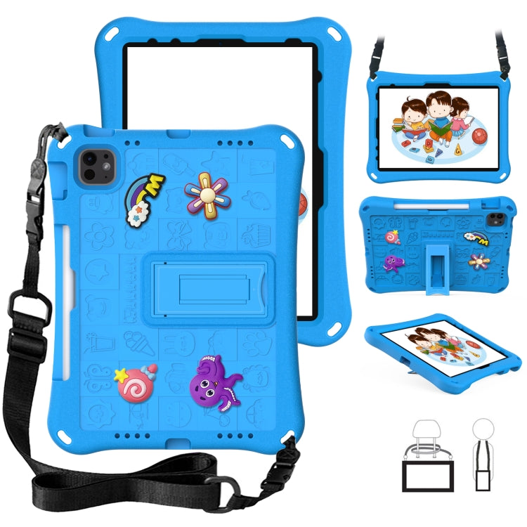 For iPad Air 11 2025 / 2024 Hi Baby EVA Full Body Tablet Case with Strap(Sky Blue) by buy2fix