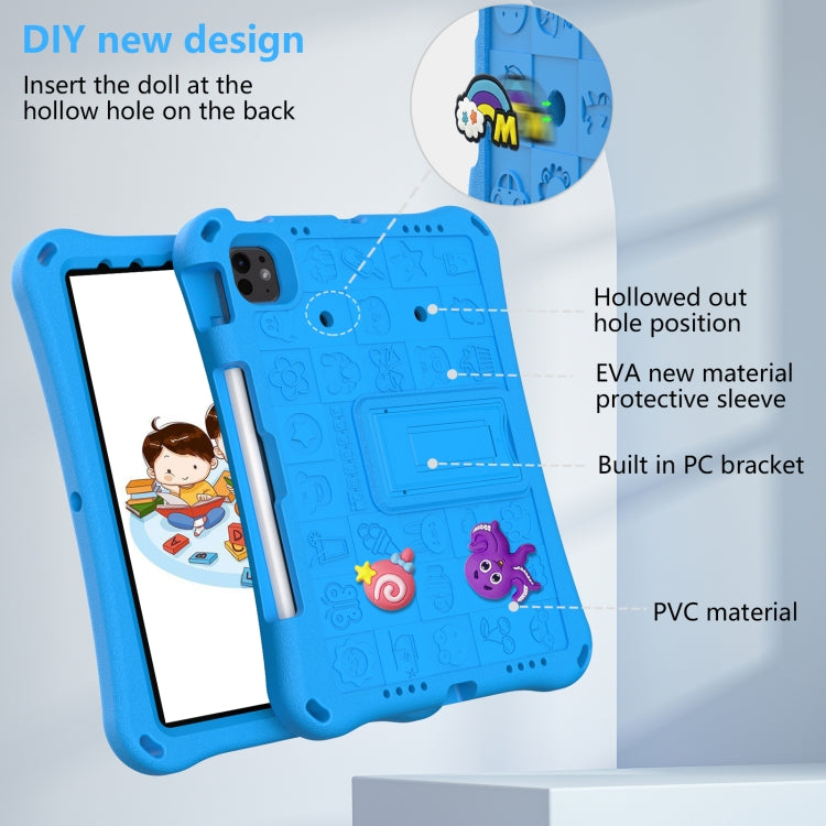 For iPad Air 11 2025 / 2024 Hi Baby EVA Full Body Tablet Case with Strap(Sky Blue) by buy2fix