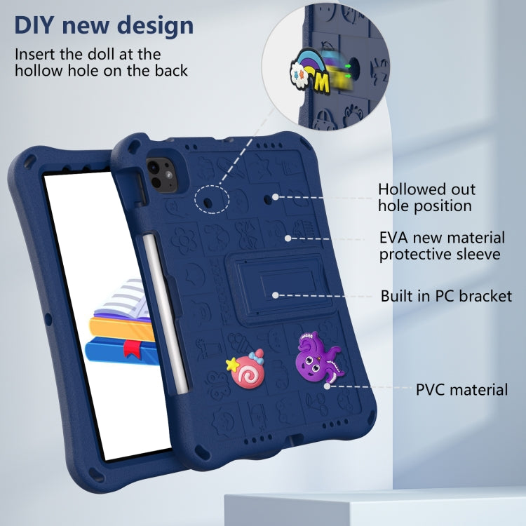 For iPad Air 11 2025 / 2024 Hi Baby EVA Full Body Tablet Case with Strap(Navy Blue) by buy2fix