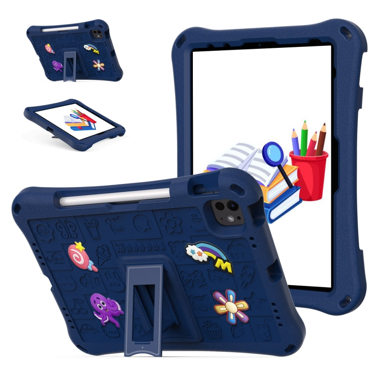 For iPad Air 11 2025 / 2024 Hi Baby EVA Full Body Tablet Case with Strap(Navy Blue) by buy2fix