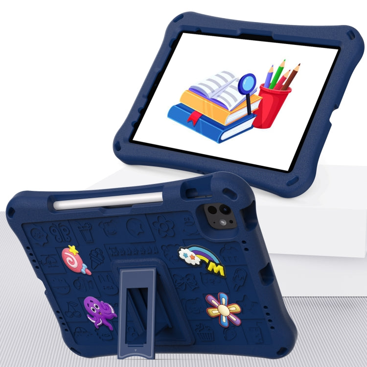 For iPad Air 11 2025 / 2024 Hi Baby EVA Full Body Tablet Case with Strap(Navy Blue) by buy2fix