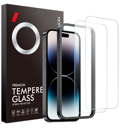 For iPhone 14 Pro Max NORTHJO 2pcs A++ Screen Protector Tempered Glass Film with Installation Frame - iPhone 14 Pro Max Tempered Glass by NORTHJO | Online Shopping UK | buy2fix