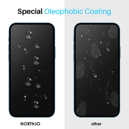 For iPhone 14 NORTHJO 2pcs A++ Tempered Glass Film with Installation Frame - iPhone 14 Tempered Glass by NORTHJO | Online Shopping UK | buy2fix