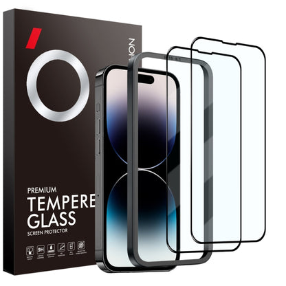 For iPhone 14 Pro Max NORTHJO 2pcs A++ Tempered Glass Film with Installation Frame - iPhone 14 Pro Max Tempered Glass by NORTHJO | Online Shopping UK | buy2fix