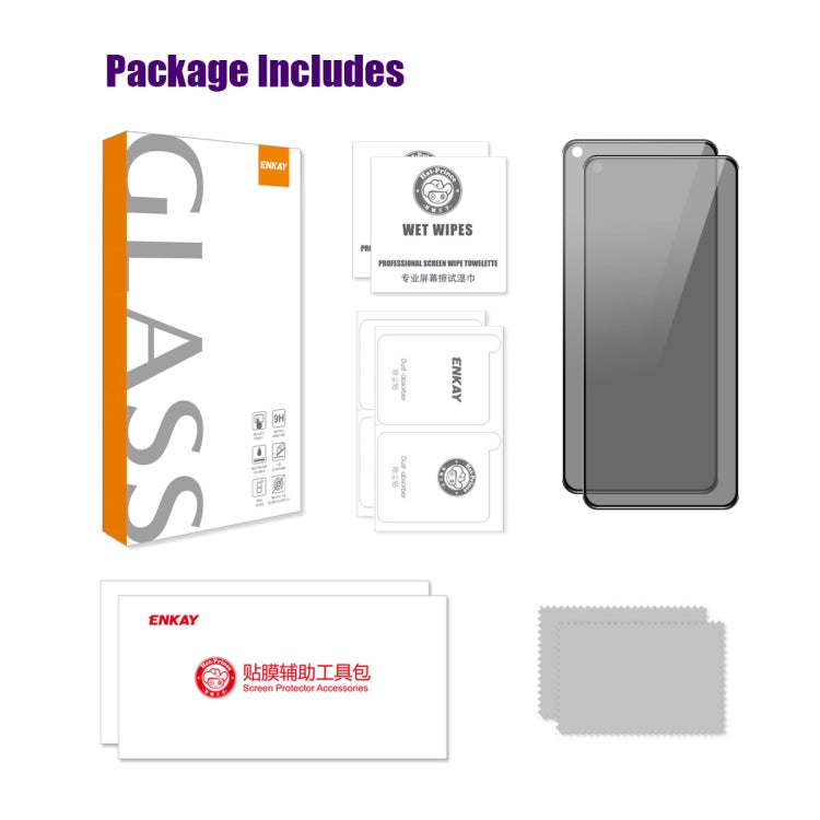 For OPPO Find X5 Lite 2pcs ENKAY Hat-Prince 28 Degree Anti-peeping Privacy Silk Print Tempered Glass Film - OPPO Tempered Glass by ENKAY | Online Shopping UK | buy2fix