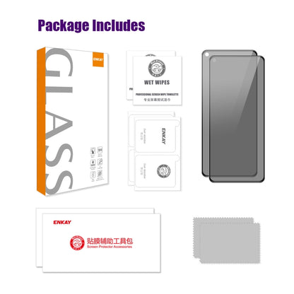 For OPPO A96 Global 2pcs ENKAY Hat-Prince 28 Degree Anti-peeping Privacy Silk Print Tempered Glass Film - OPPO Tempered Glass by ENKAY | Online Shopping UK | buy2fix