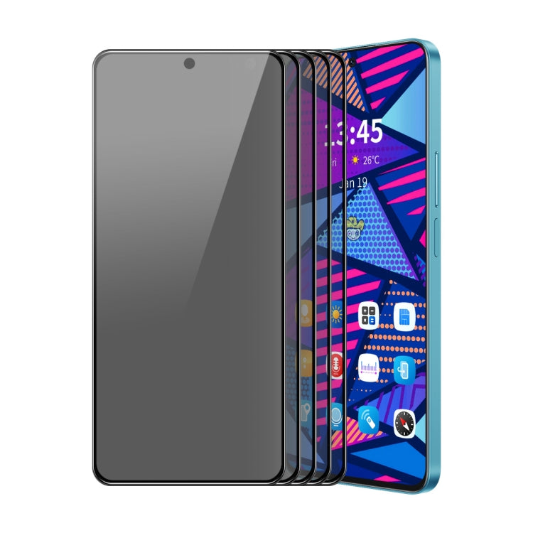 For vivo Y27s 5pcs ENKAY Hat-Prince 28 Degree Anti-peeping Privacy Silk Print Tempered Glass Film - vivo Tempered Glass by ENKAY | Online Shopping UK | buy2fix