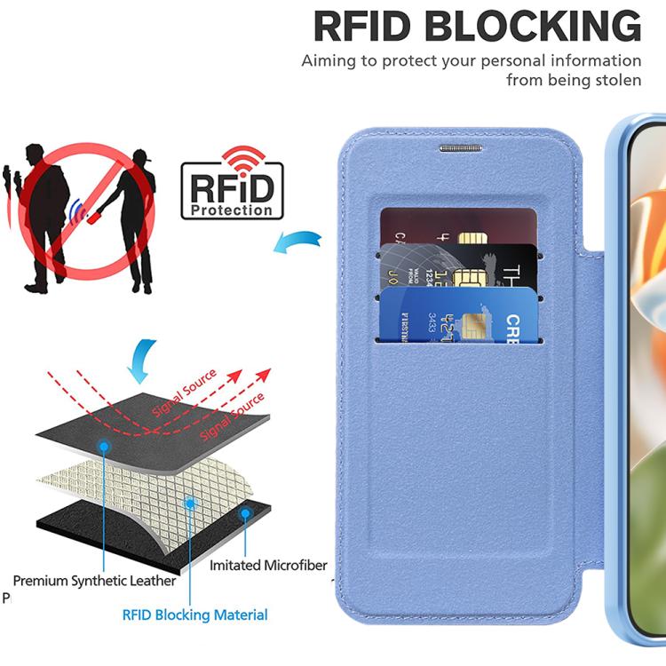 For Google Pixel 10 Pro XL Shield Magsafe RFID Anti-theft Rhombus Leather Phone Case(Blue) - Google Cases by buy2fix | Online Shopping UK | buy2fix