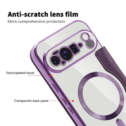 For Google Pixel 10 Pro XL Shield Magsafe RFID Anti-theft Rhombus Leather Phone Case(Purple) - Google Cases by buy2fix | Online Shopping UK | buy2fix