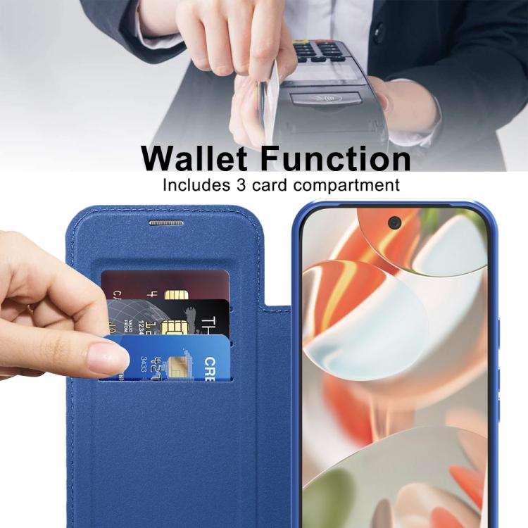 For Google Pixel 10 Pro XL Shield Magsafe RFID Anti-theft Rhombus Leather Phone Case(Dark Blue) - Google Cases by buy2fix | Online Shopping UK | buy2fix