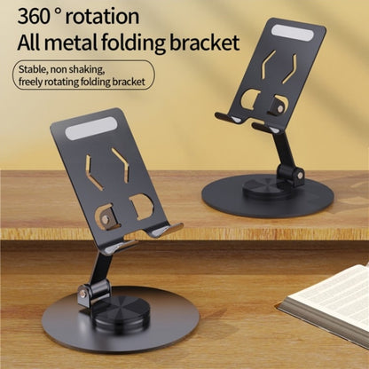 YY-027 360 Degree Rotation Foldable Desktop Phone Tablet Holder(Grey) - Desktop Holder by buy2fix | Online Shopping UK | buy2fix