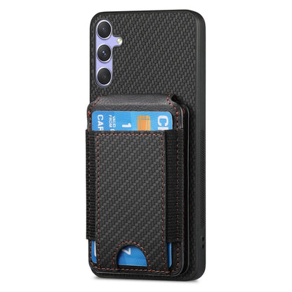 For Samsung Galaxy S25+ 5G Carbon Fiber Vertical Flip Wallet Stand Phone Case(Black) - Galaxy S25+ 5G Cases by buy2fix | Online Shopping UK | buy2fix