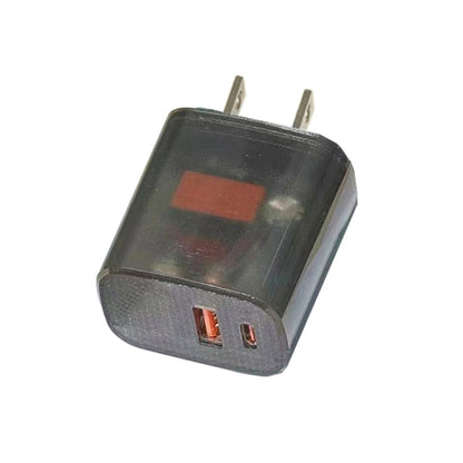 Transparent PD3.0 Type-C + QC3.0 USB Mobile Phone Charger, US Plug(Transparent Gray) - USB Charger by buy2fix | Online Shopping UK | buy2fix