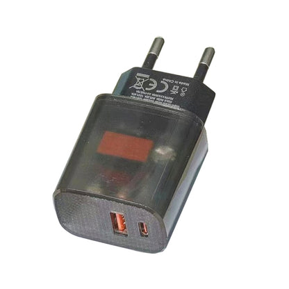 Transparent PD3.0 Type-C + QC3.0 USB Mobile Phone Charger, EU Plug(Transparent Gray) - USB Charger by buy2fix | Online Shopping UK | buy2fix