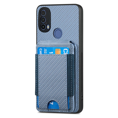 For Motorola Moto G 5G 2024 4G Carbon Fiber Vertical Flip Wallet Stand Phone Case(Blue) - Motorola Cases by buy2fix | Online Shopping UK | buy2fix