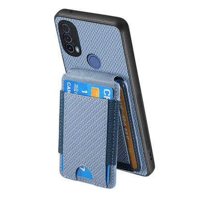 For Motorola Moto G 5G 2024 4G Carbon Fiber Vertical Flip Wallet Stand Phone Case(Blue) - Motorola Cases by buy2fix | Online Shopping UK | buy2fix