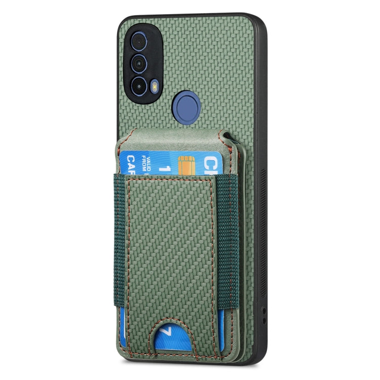 For Motorola Moto G 5G 2024 4G Carbon Fiber Vertical Flip Wallet Stand Phone Case(Green) - Motorola Cases by buy2fix | Online Shopping UK | buy2fix