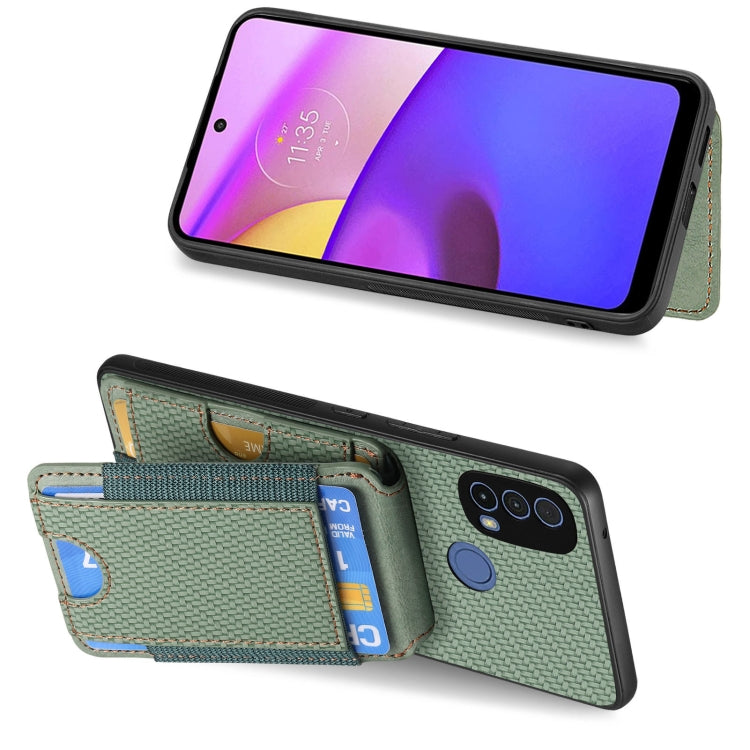 For Motorola Moto G 5G 2024 4G Carbon Fiber Vertical Flip Wallet Stand Phone Case(Green) - Motorola Cases by buy2fix | Online Shopping UK | buy2fix