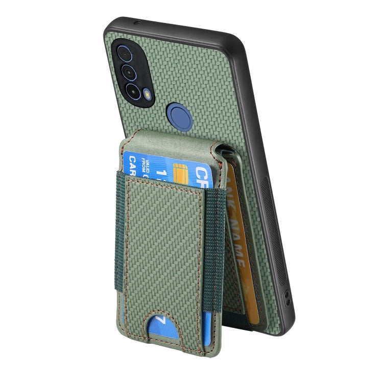 For Motorola Moto G Play 2024  5G Carbon Fiber Vertical Flip Wallet Stand Phone Case(Green) - Motorola Cases by buy2fix | Online Shopping UK | buy2fix