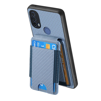 For Motorola Moto G Power 2024 5G Carbon Fiber Vertical Flip Wallet Stand Phone Case(Blue) - Motorola Cases by buy2fix | Online Shopping UK | buy2fix