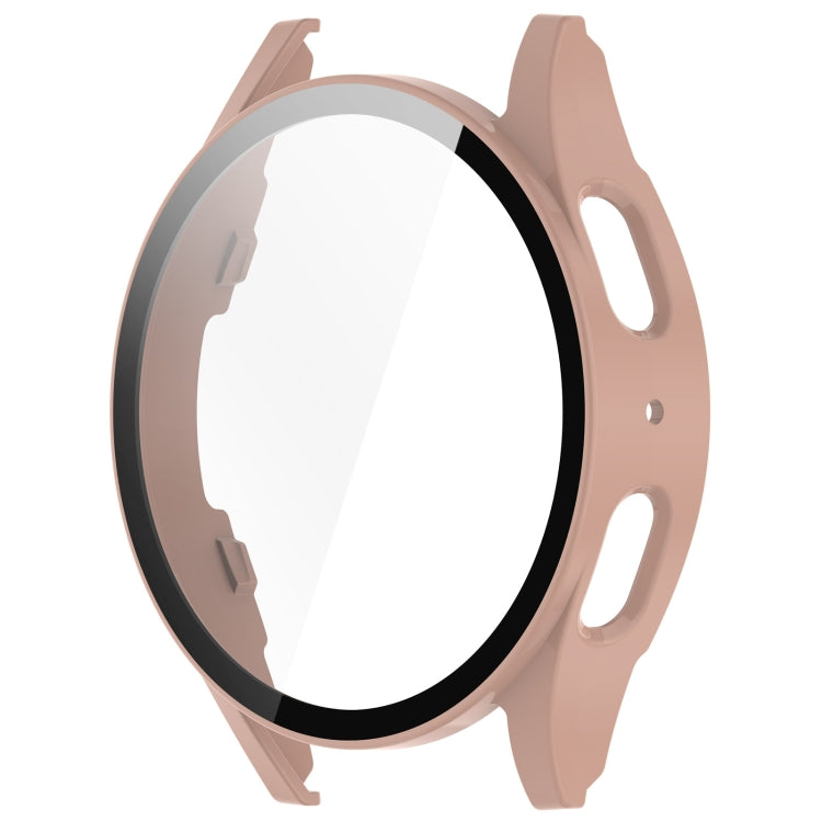For Samsung Galaxy Watch 7 44mm Tempered Film Integrated Waterproof PC Watch Protective Cover(Pink) by buy2fix
