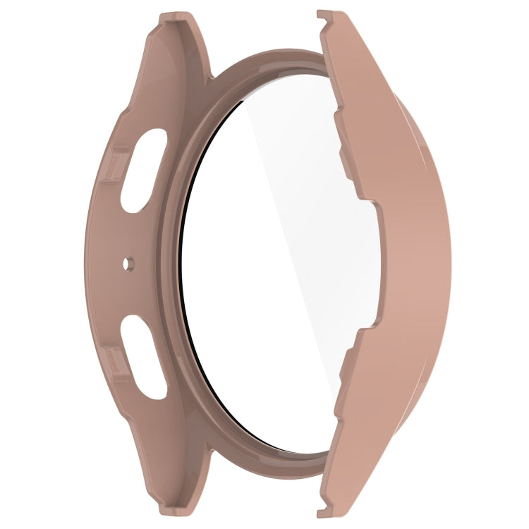 For Samsung Galaxy Watch 7 44mm Tempered Film Integrated Waterproof PC Watch Protective Cover(Pink) by buy2fix