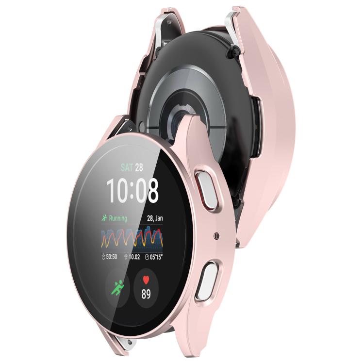 For Samsung Galaxy Watch 7 44mm Tempered Film Integrated Waterproof PC Watch Protective Cover(Rose Gold) by buy2fix