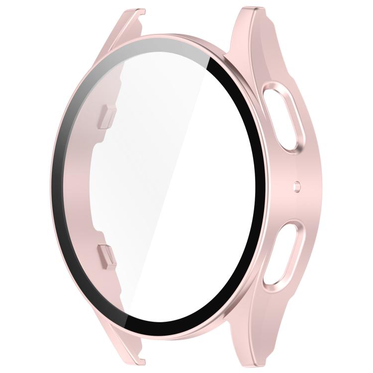 For Samsung Galaxy Watch 7 44mm Tempered Film Integrated Waterproof PC Watch Protective Cover(Rose Gold) by buy2fix
