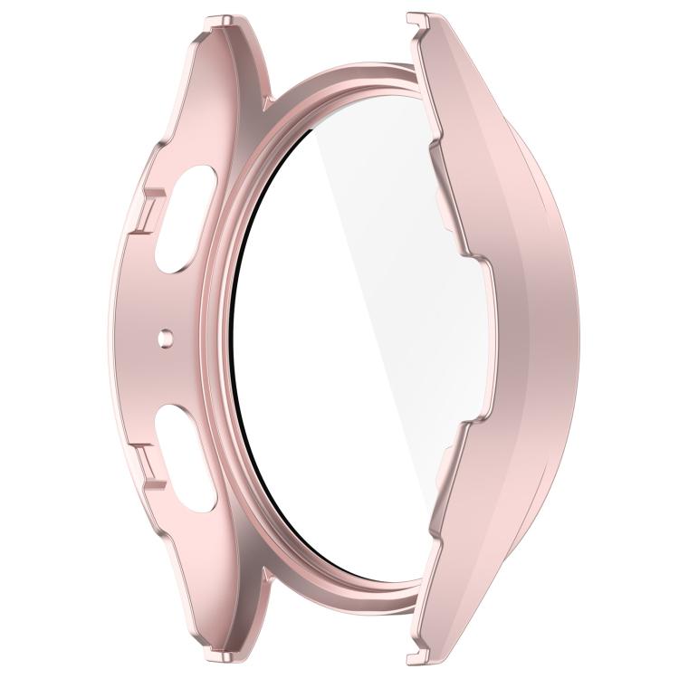 For Samsung Galaxy Watch 7 44mm Tempered Film Integrated Waterproof PC Watch Protective Cover(Rose Gold) by buy2fix