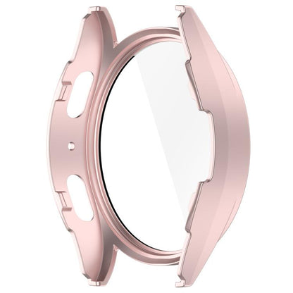 For Samsung Galaxy Watch 7 44mm Tempered Film Integrated Waterproof PC Watch Protective Cover(Rose Gold) by buy2fix