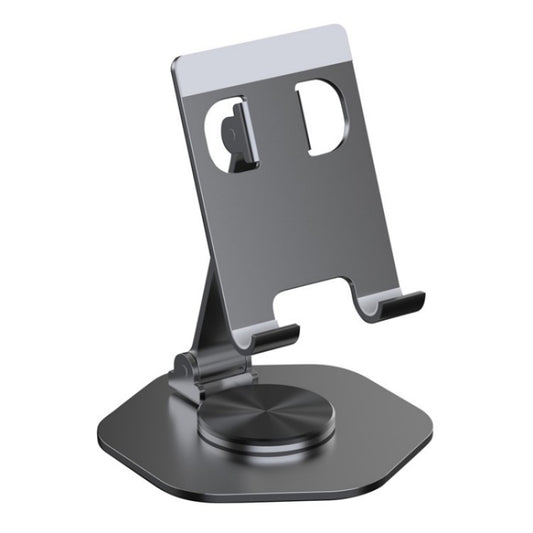 YY-020 360 Degree Rotation Folding Aluminum Alloy Tablet Phone Bracket(Grey) - Desktop Holder by buy2fix | Online Shopping UK | buy2fix